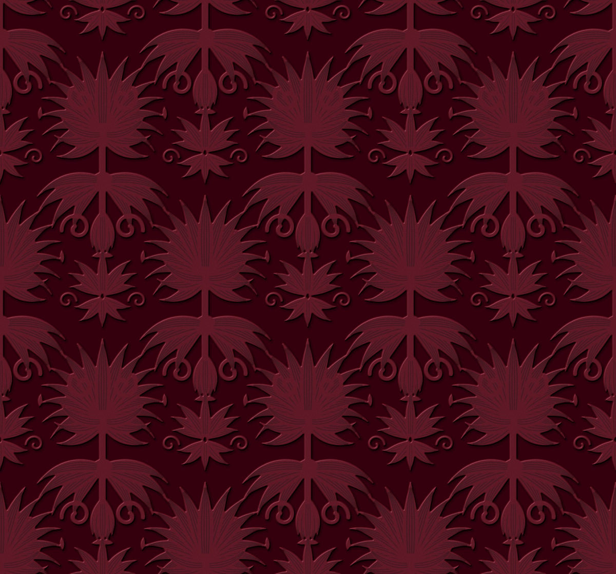 Acanthe duvar kağıdı - bordo